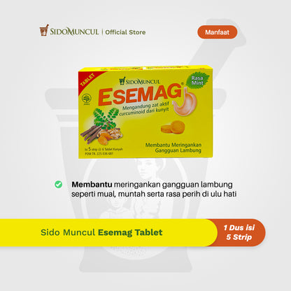 Sido Muncul Esemag Tablet 5 Strip Isi 30 Tablet Kunyah - Sakit Perut Lambung Maag Perih