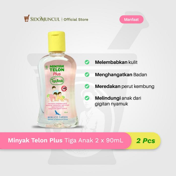 Minyak Telon Plus Tiga Anak 90mL (2 botol)