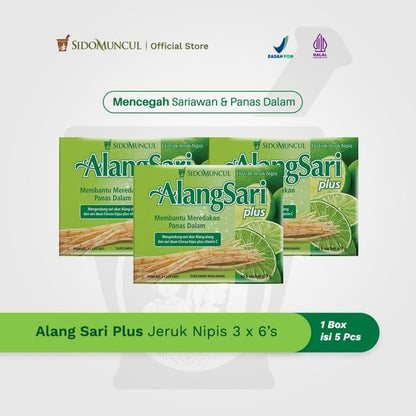 Alang Sari Plus Lime 3x6's - Prevents Mouth Ulcers & Internal Heat