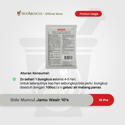 Sido Muncul Hemorrhoid Herbal Remedy, 10 Count - Helps Relieve Hemorrhoid Symptoms