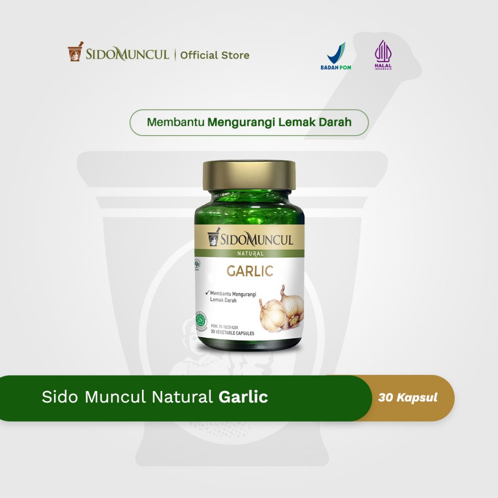 Sido Muncul Herbal Garlic 30 Capsules - Helps Reduce Blood Fats