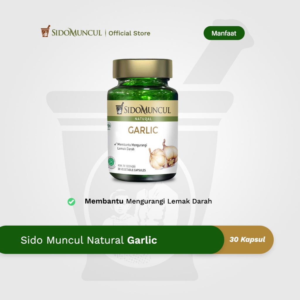 Sido Muncul Herbal Garlic 30 Capsules - Helps Reduce Blood Fats