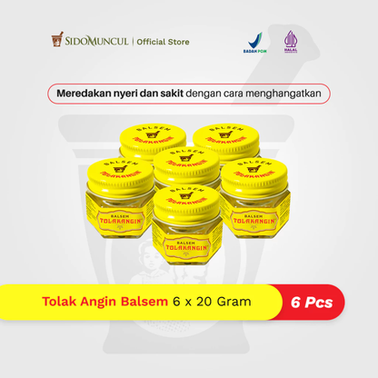 Tolak Angin Balm 6 x 20 g – Relieves Cold Symptoms, Nausea, and Muscle Pain
