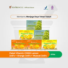 Vitamin C1000 Pack for Immune Support (Lemon 2x6's + Orange 2x6's + Muscat 2x6's)