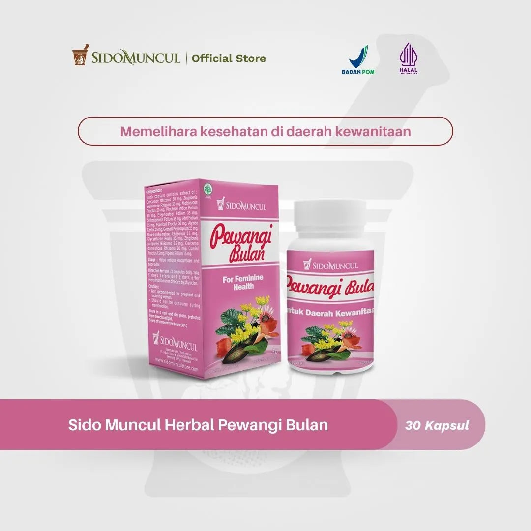 Sido Muncul Herbal Pewangi Bulan 30 Capsules - Menstrual Discharge Relief