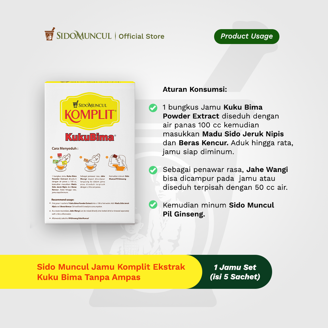 Sido Muncul Jamu Komplit Ekstrak Kuku Bima Tanpa Ampas 5 Box - Stamina Pria
