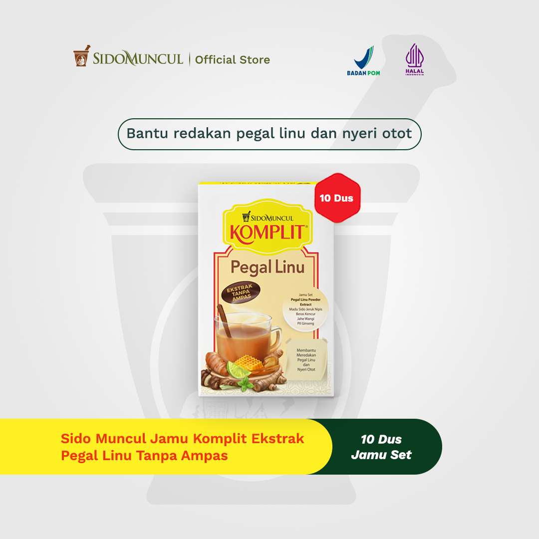 Sido Muncul Jamu Komplit Herbal Extract for Muscle and Joint Pain, Sediment-Free, 10 Boxes - Muscle and Bone Pain