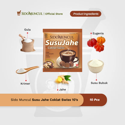 Sido Muncul Minuman Susu Jahe Coklat Swiss 10's - Menghangatkan Tubuh