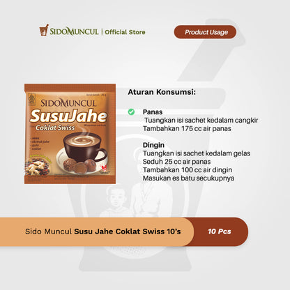 Sido Muncul Minuman Susu Jahe Coklat Swiss 10's - Menghangatkan Tubuh