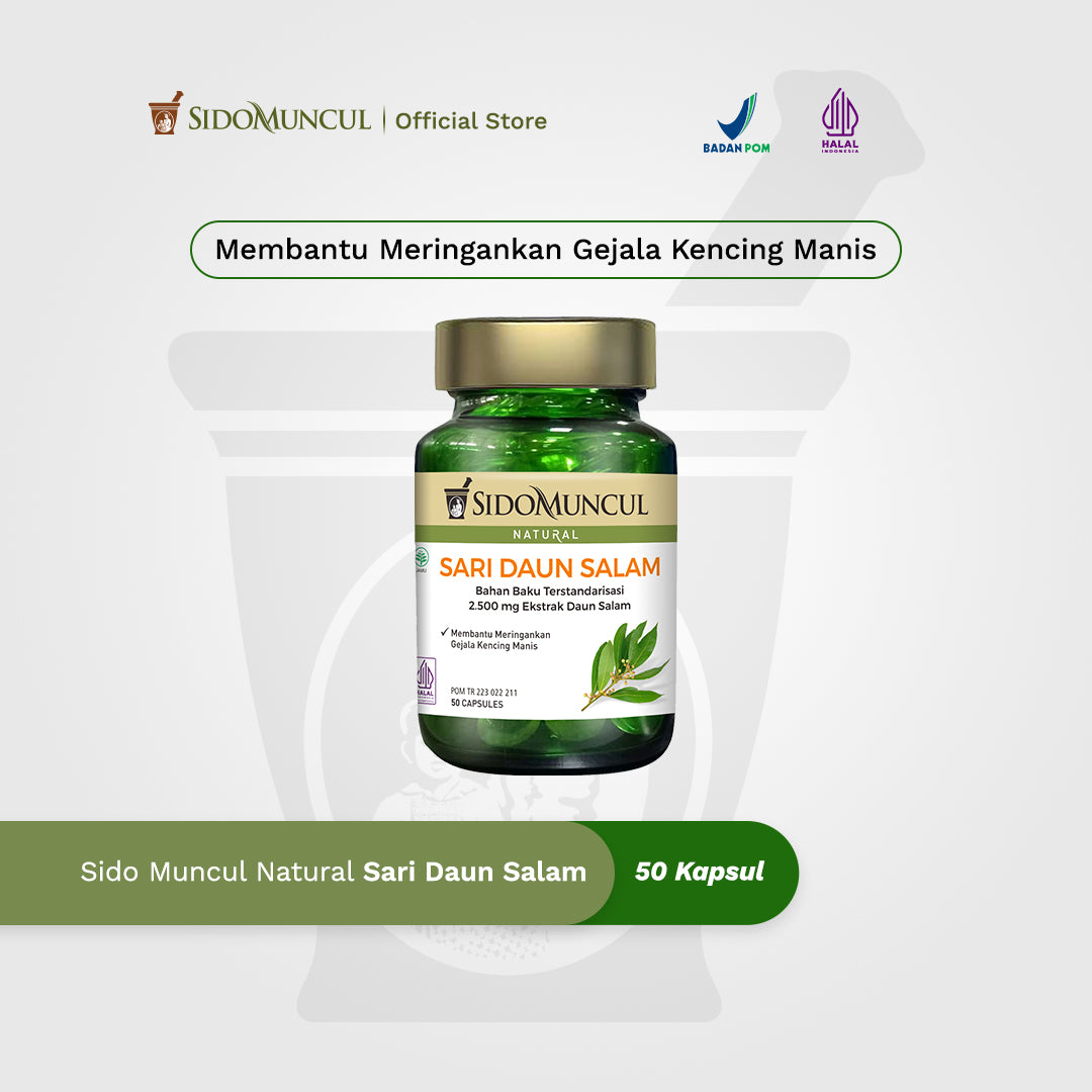 Sido Muncul Natural Indonesian Bay Leaf Extract 50 Capsules - Helps Relieve Symptoms of Diabetes