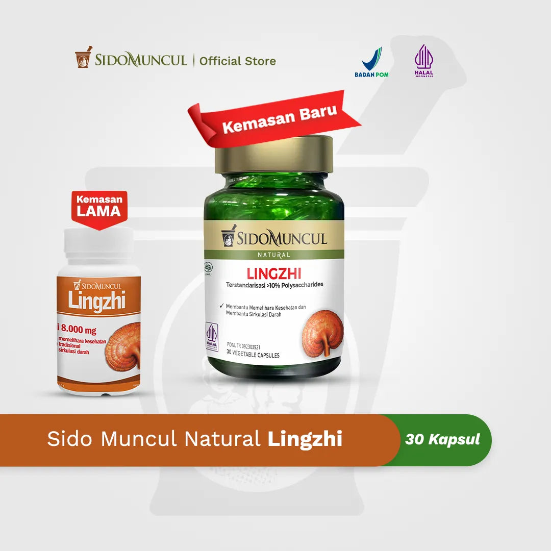 Sido Muncul Herbal Lingzhi 30 Capsules - Helps Maintain Health and Traditionally Helps Blood Circulation