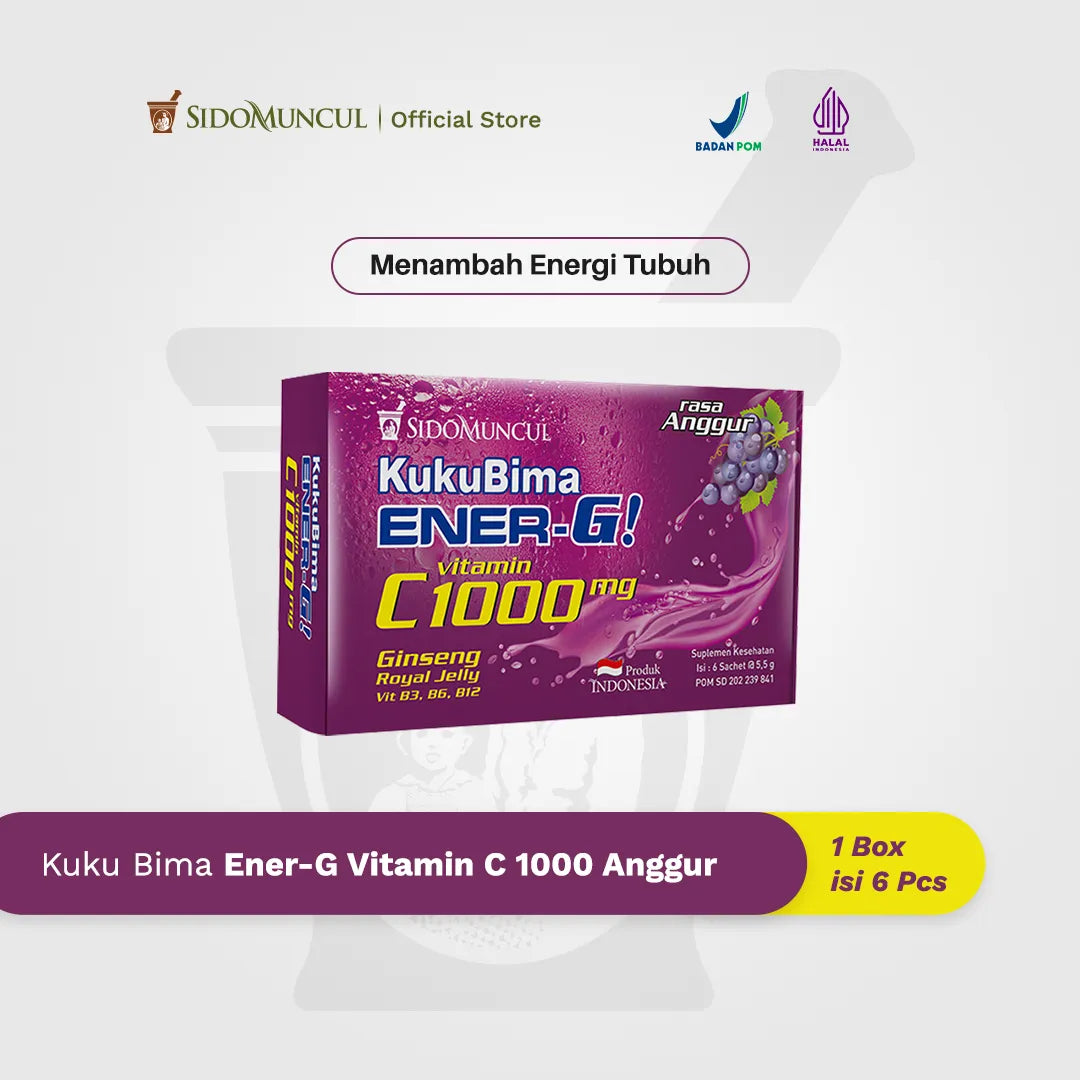 Kuku Bima Ener-G Vit C1000 Grape 6-Pack – Vitamin Energy Drink