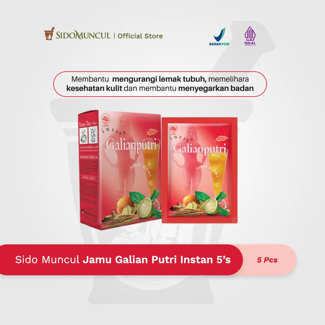 Instant Jamu Galian Putri (Pack of 5) – Reduces Fat and Supports Skin Health
