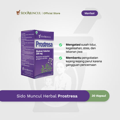 Sido Muncul Herbal Prostresa 30 Capsules - Insomnia Restlessness Stress