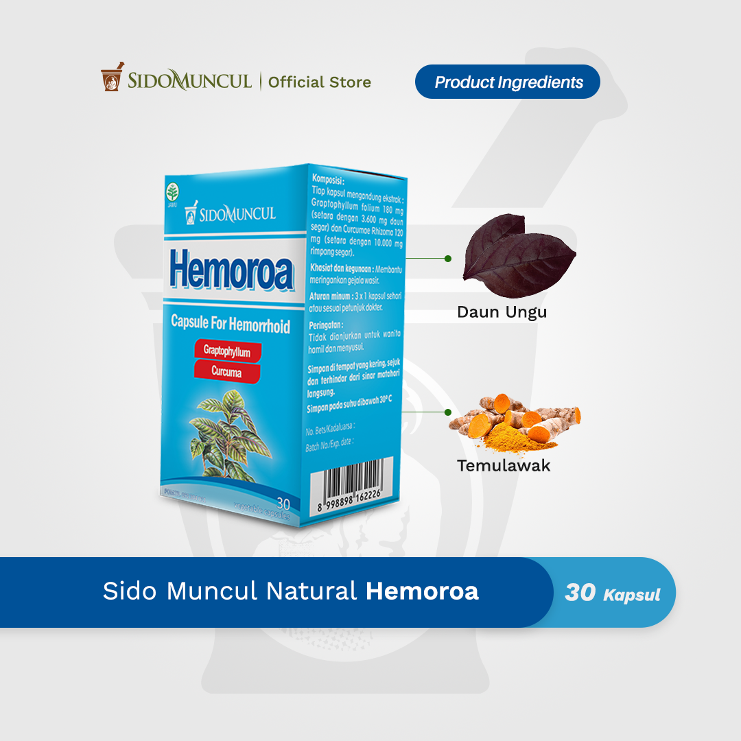 Sido Muncul Herbal Hemoroa 30 Capsules - Hemorrhoids