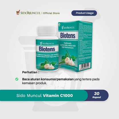 Sido Muncul Herbal Biotens 30 Capsules - Lowers High Blood Pressure