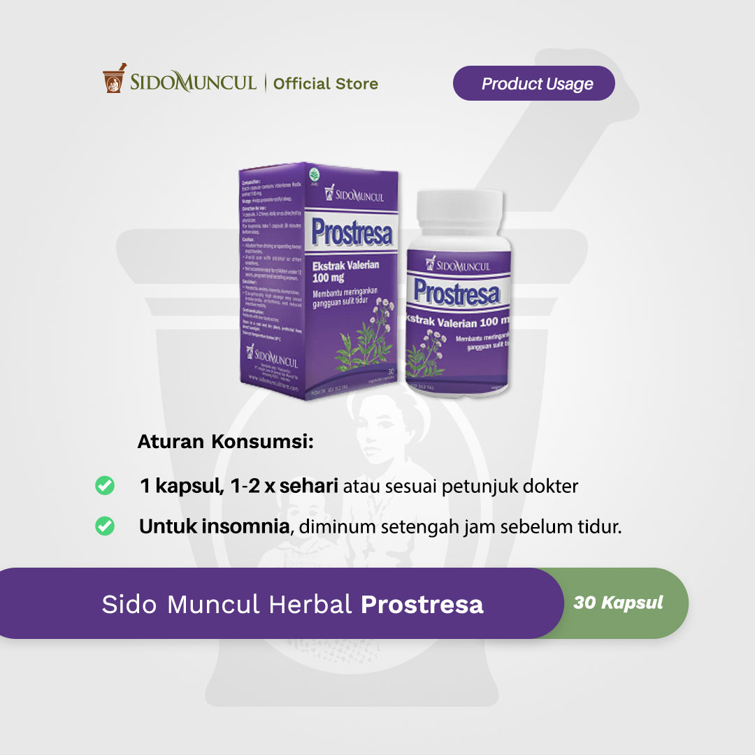 Sido Muncul Herbal Prostresa 30 Capsules - Insomnia Restlessness Stress