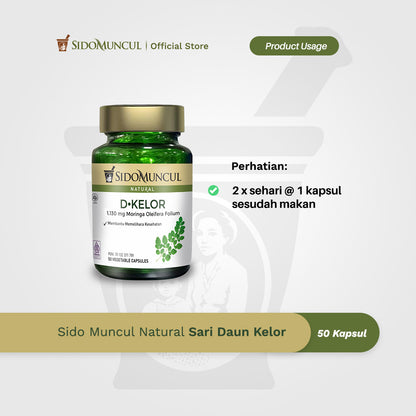 Sido Muncul D-Kelor 50 Capsules - Moringa Leaf Extract to Help Maintain Health