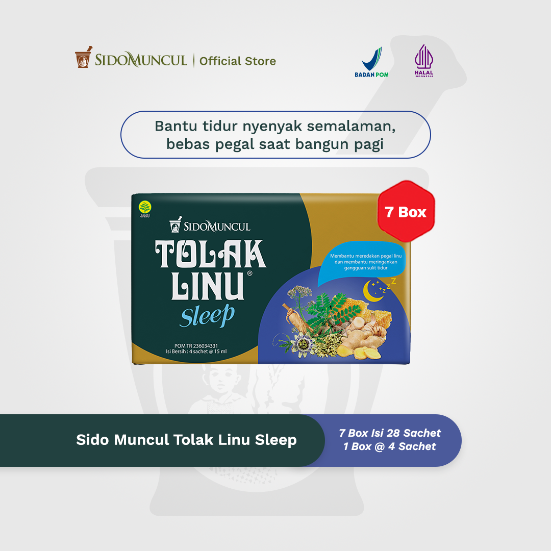 Tolak Linu Sleep 7 Box Isi 28 Sachet - Bantu Tidur Nyenyak Semalaman, Bebas Pegal Saat Bangun Pagi copy