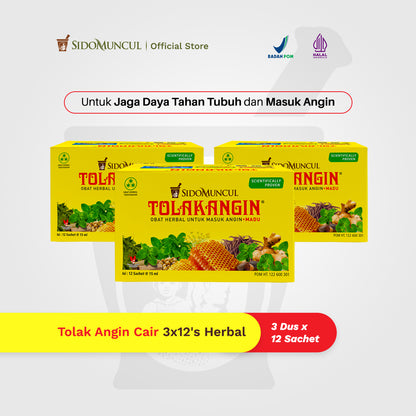 Tolak Angin Cair Dus 3x12's Herbal - Masuk Angin Daya Tahan Tubuh