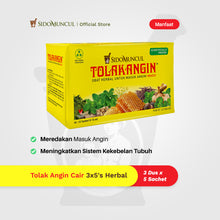 Tolak Angin Liquid Herbal Remedy, Box of 3 x 5 Sachets – For Wind-Related Ailments, Nausea, Flu, and Fever