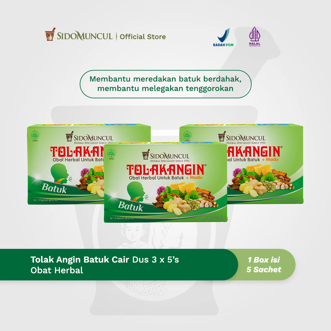 Tolak Angin Batuk Liquid Box 3x5's - Helps Relieve Productive Cough and Soothes the Throat