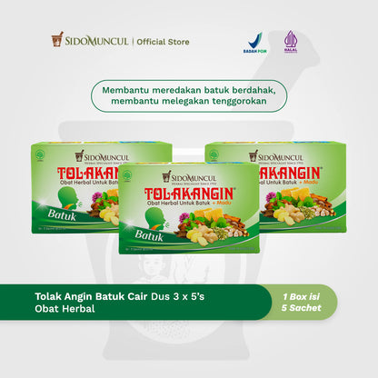 Tolak Angin Batuk Liquid Box 3x5's - Helps Relieve Productive Cough and Soothes the Throat