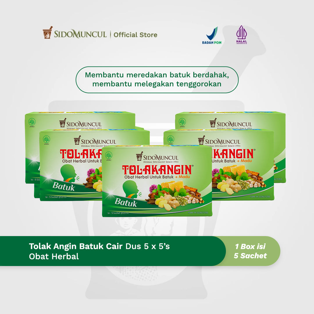Tolak Angin Batuk Cair Dus 5x5's - Membantu Meredakan Batuk Berdahak dan Melegakan Tenggorokan