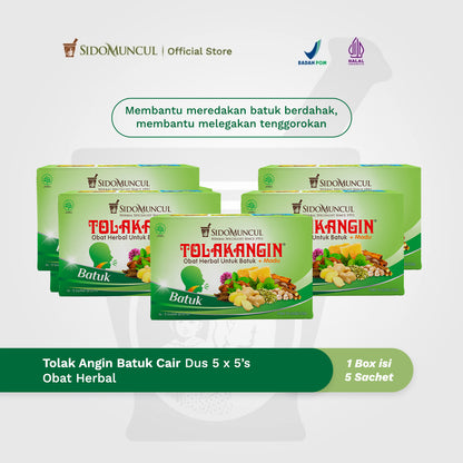 Tolak Angin Batuk Cair Dus 5x5's - Membantu Meredakan Batuk Berdahak dan Melegakan Tenggorokan