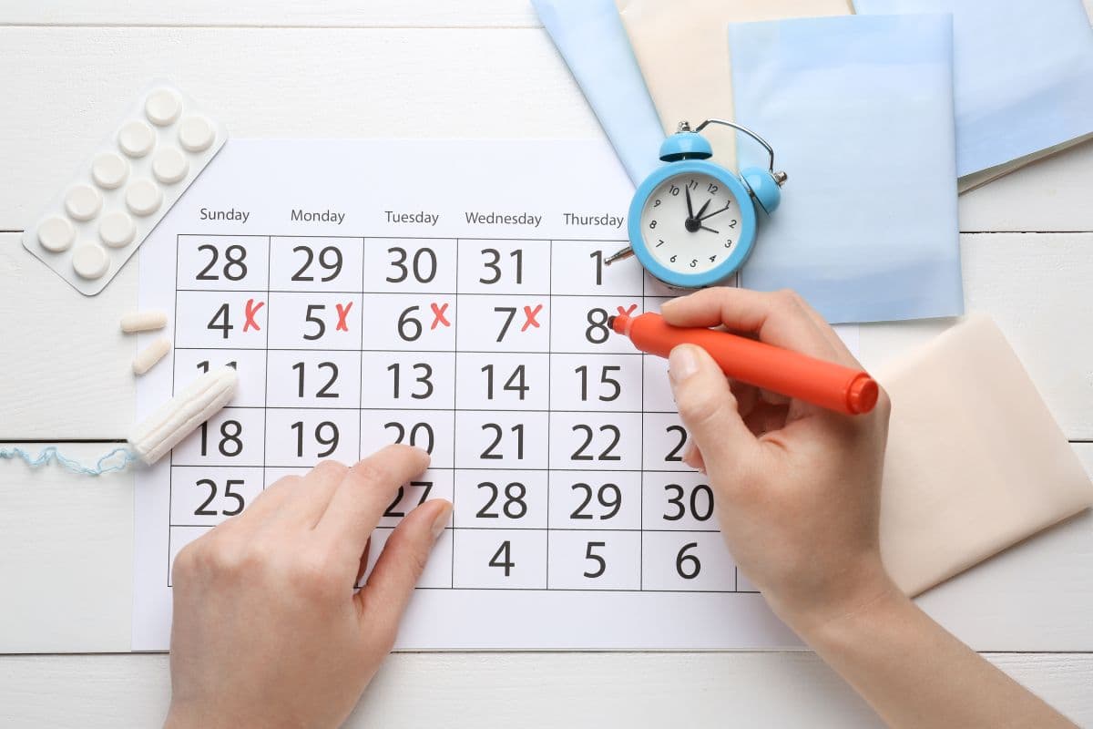 Jadwal menstruasi di kalender