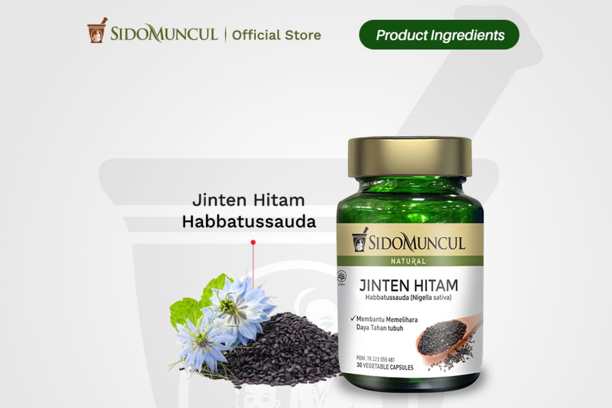 produk Sido Muncul Natural Jinten Hitam dan komposisinya