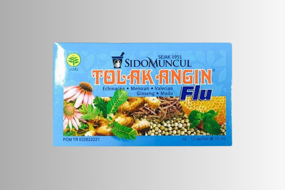 Kemasan sachet Tolak Angin Flu