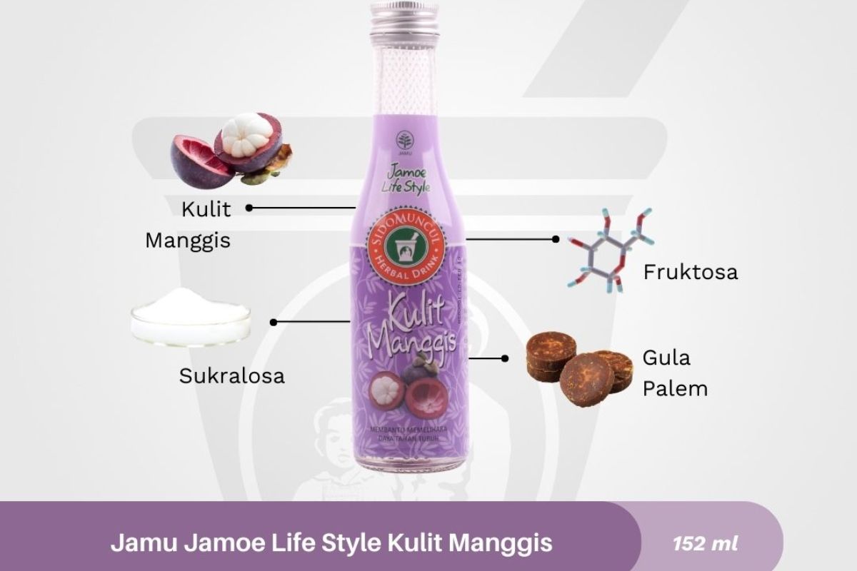 Kemasan Sido Muncul Jamoe Lifestyle Manggis dan komposisinya